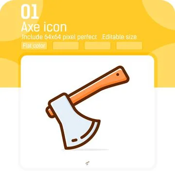 Carpenter tool axe icon with high quality flat style isolated 스톡 일러스트