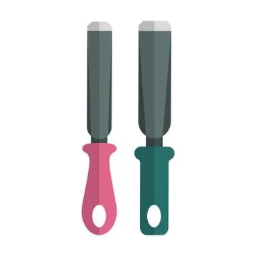 Carpenter tool chisel on white background. Hand tools. Shop for locksmith Stock Illustration