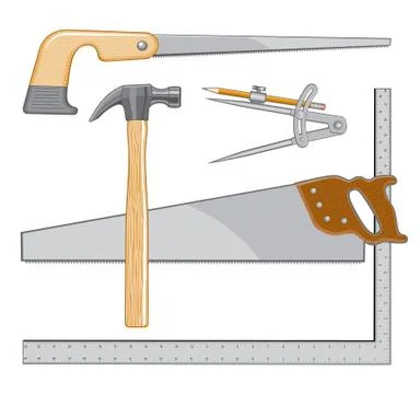 Carpenter Tools Logo Illustrazione stock