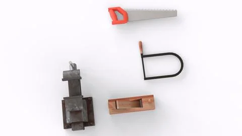 Carpenter tools with white background Stock Illustration