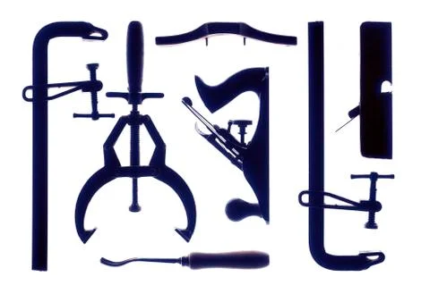 Carpenter tools on white background Stock Photos