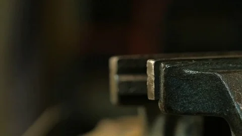 Carpenter using heavy duty vise To grab wooden board Video stock 73674929