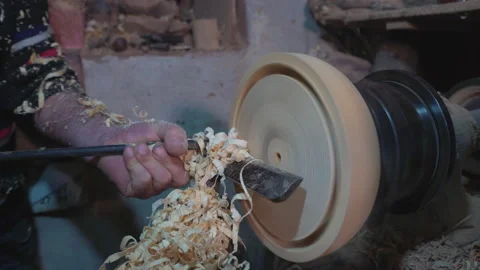 A carpenter is using industrial graving machine Stock Footage 147077260