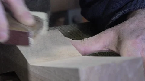 Carpenter using sand paper Stock Footage 58000783