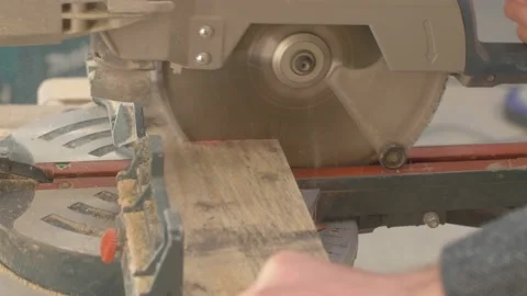 Carpenter using Saw Mill to cut wood Stock Footage 139449291