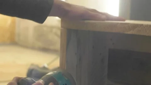Carpenter using Saw Mill to cut wood Stock Footage 139449292