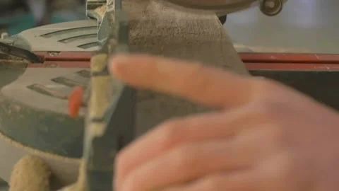 Carpenter using Saw Mill to cut wood Stock Footage 139449297