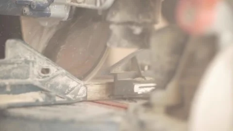 Carpenter using Saw Mill to cut wood Stock Footage 139449306