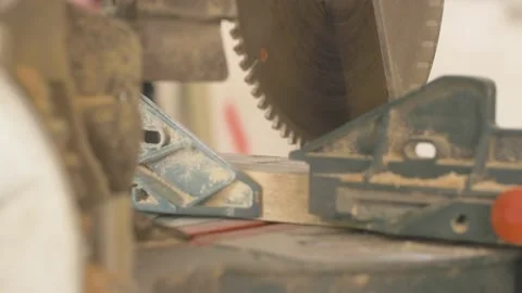 Carpenter using Saw Mill to cut wood Stock Footage 139449314