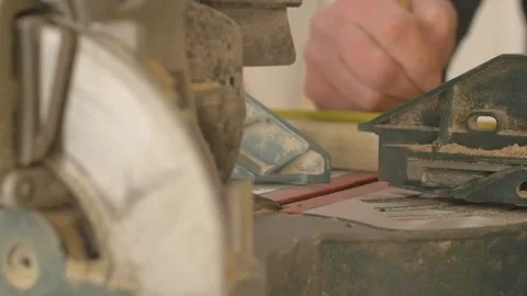 Carpenter using Saw Mill to cut wood Stock Footage 139449325