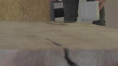 Carpenter using tools to create detailed wall piece Video stock 139449186