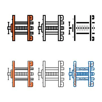 Carpenter vice color forms icon vector Stock Illustration