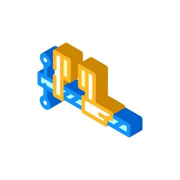 Carpenter vice isometric icon vector illustration Stock Illustration