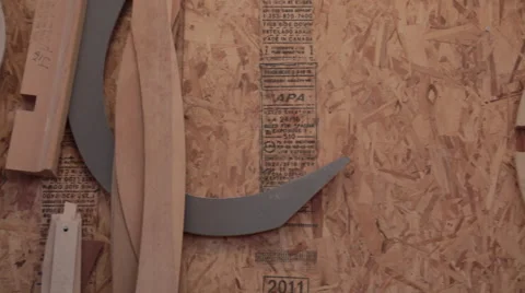 Carpenter wooden tools wall Stock Footage 68035404