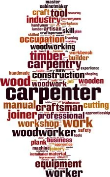 Carpenter word cloud 스톡 일러스트