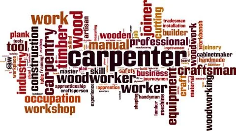 Carpenter word cloud 스톡 일러스트
