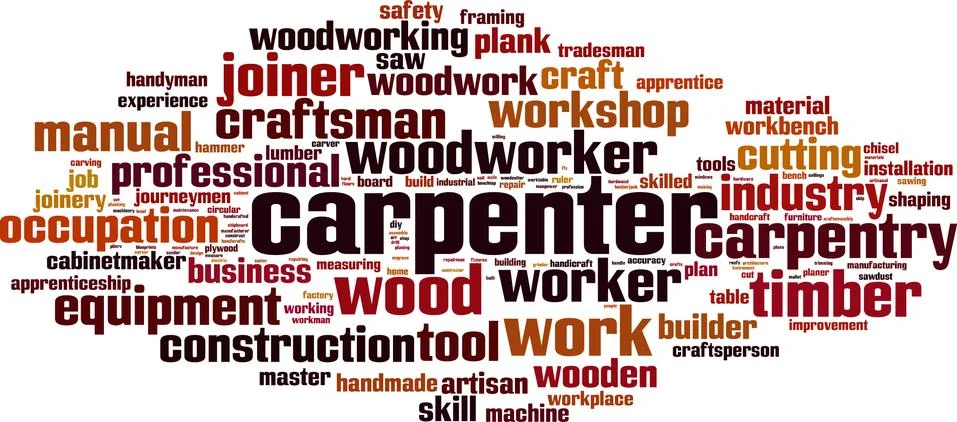 Carpenter word cloud 스톡 일러스트