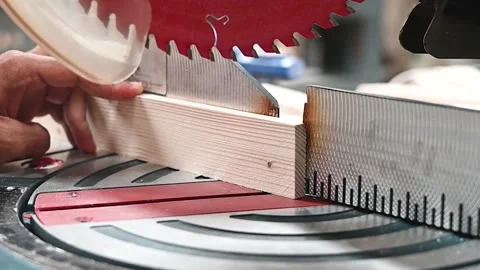 Carpenter work with circular saw for cutting boards Stock Footage 224989620
