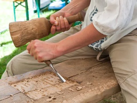 Carpenter at work Stock Photos