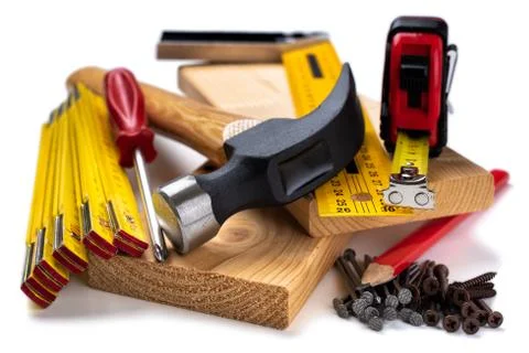 Carpenter work tools. Carpentry. Stock-Fotos