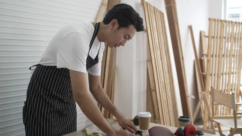 Carpenter work at workshop. 스톡 동영상 244147935