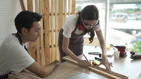 Carpenter work at workshop. 스톡 동영상 244147966