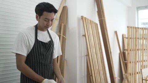 Carpenter work at workshop. Stock Footage 244148198