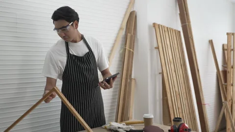 Carpenter work at workshop. Stock Footage 244148396