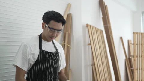 Carpenter work at workshop. 스톡 동영상 244148483