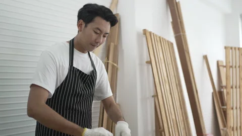 Carpenter work at workshop. Stock Footage 244148484