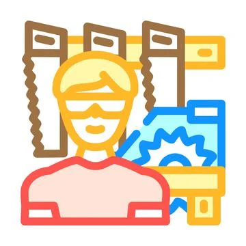 Carpenter worker color icon vector illustration Stock Illustration
