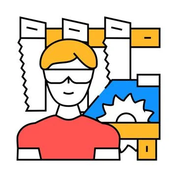 Carpenter worker icon color illustration Stock Illustration
