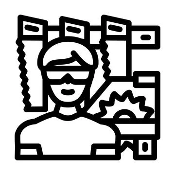 Carpenter worker line icon vector illustration Stock Illustration