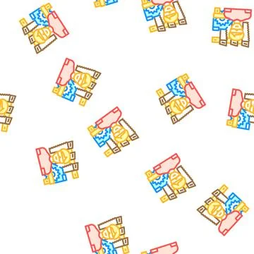 Carpenter worker vector seamless pattern Stock Illustration