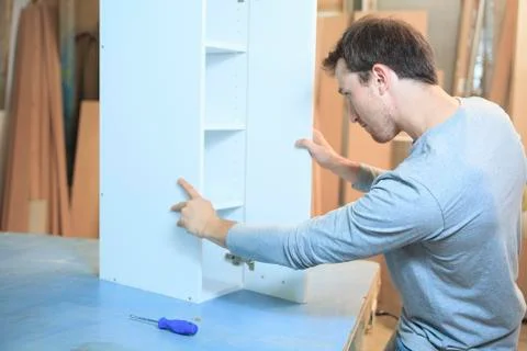 A carpenter working hard at the worksop Stock-Fotos