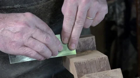 Carpenter working in his workshop Video stock 58006141