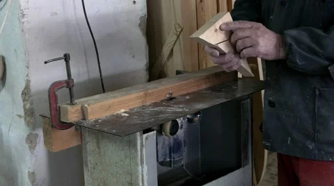 Carpenter working on the machine Video stock 59693291