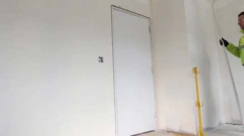 Carpenter working in new house under construction Video stock 46669853