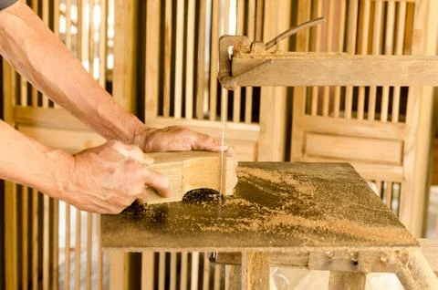 Carpenter working Foto stock