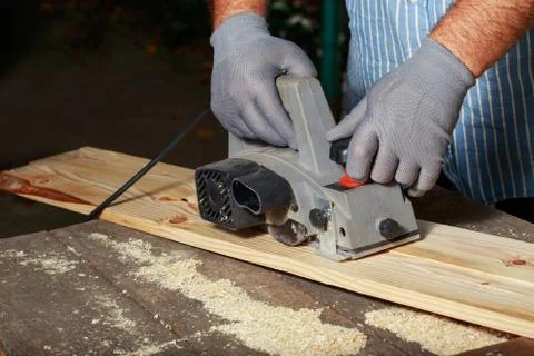 Carpenter is working Stock Photos