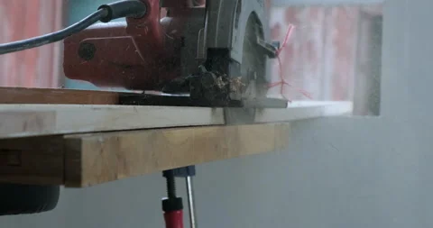 Carpenter working wood door drill and grinding install in new house Stock Footage 152513575