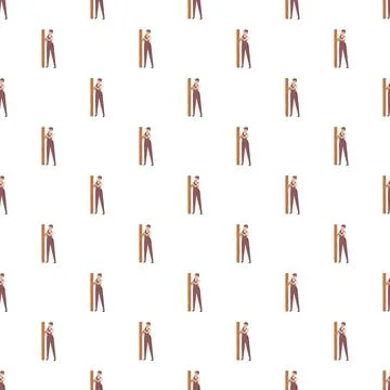 Carpenter working wood seamless pattern Illustrazione stock
