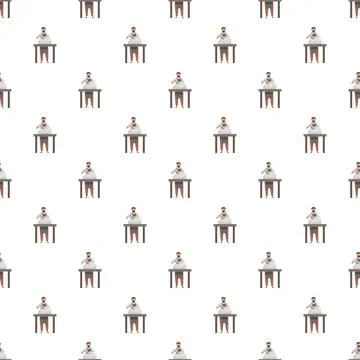 Carpenter working wood at workbench pattern Illustrazione stock