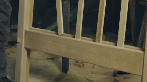 Carpenter working in the workshop Video stock 100527836