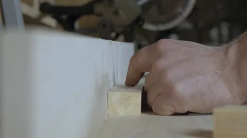 Carpenter workplace. Carpenter worker working with tools and boards Stock Footage 102432160