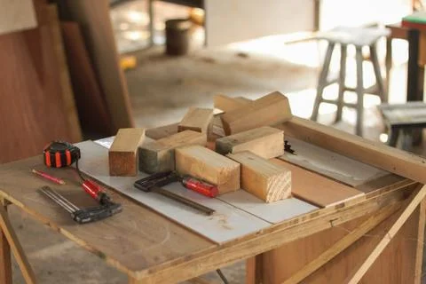 Carpenter workspace Stock Photos