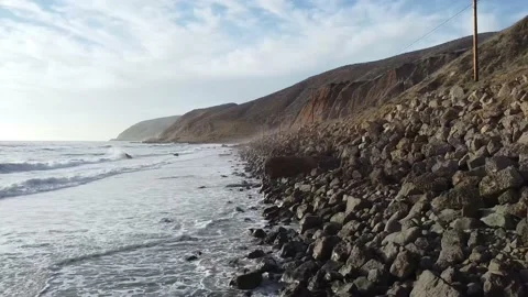 Carpenteria Beach Rocks  Stock Footage 154659942
