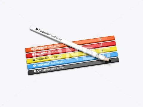 Carpenter's pencil Mockup PSD Template