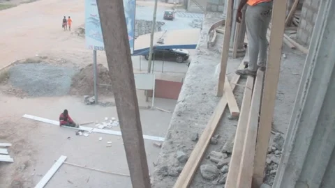 Carpenters work on site Stock Footage 232742785