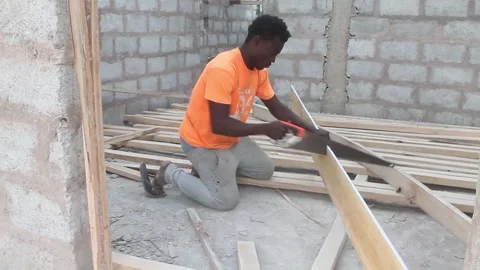 Carpenters work on site Stock Footage 232742827